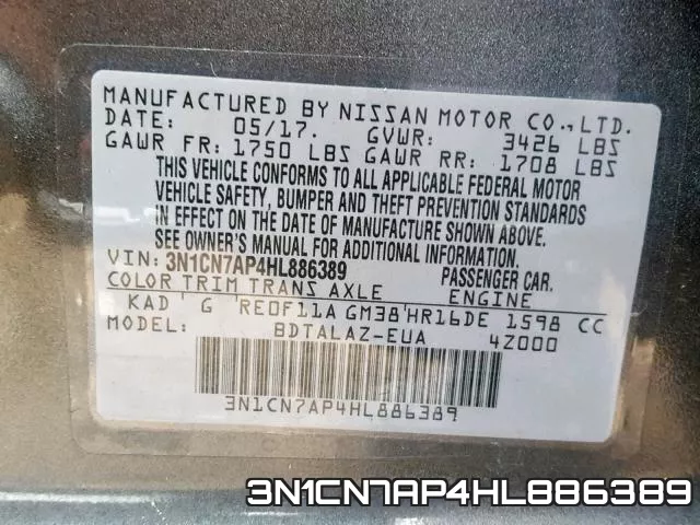 3N1CN7AP4HL886389 фото 2