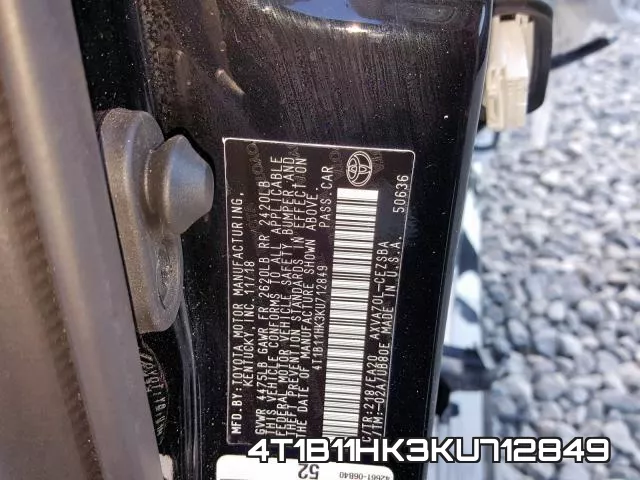 4T1B11HK3KU712849 фото 2