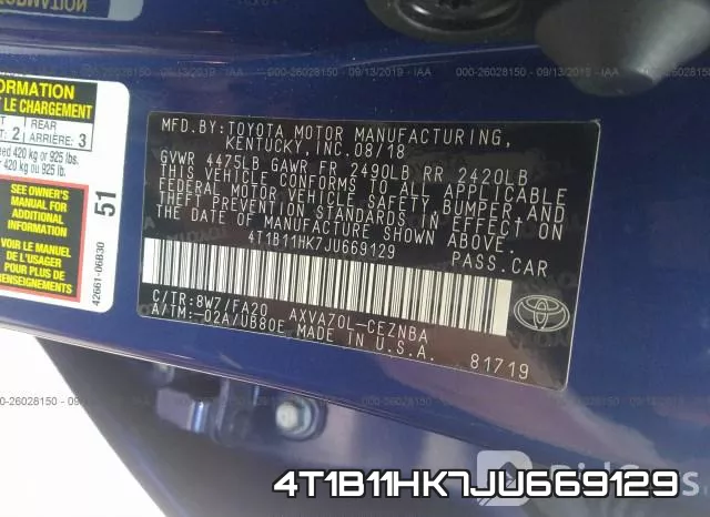 4T1B11HK7JU669129 фото 10