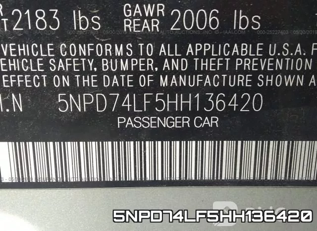 5NPD74LF5HH136420 фото 10