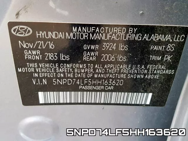 5NPD74LF5HH163620 фото 2