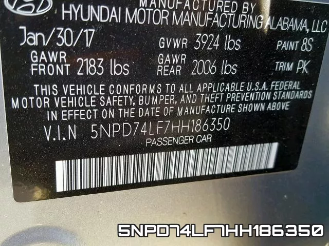 5NPD74LF7HH186350 фото 2