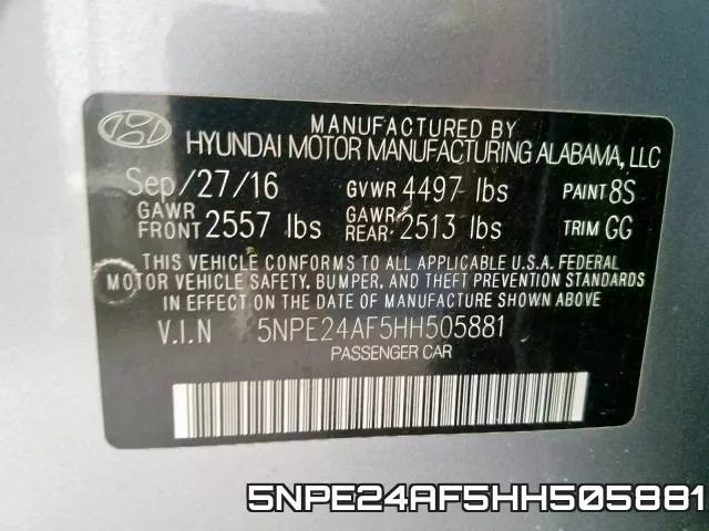 5NPE24AF5HH505881 фото 2