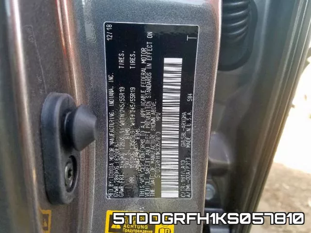 5TDDGRFH1KS057810 фото 2