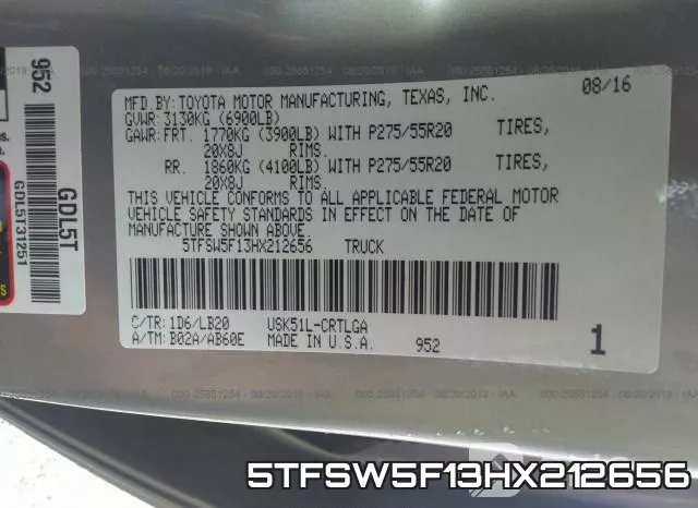 5TFSW5F13HX212656 фото 10