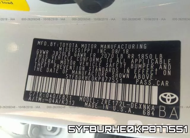 5YFBURHE0KP877551 фото 10