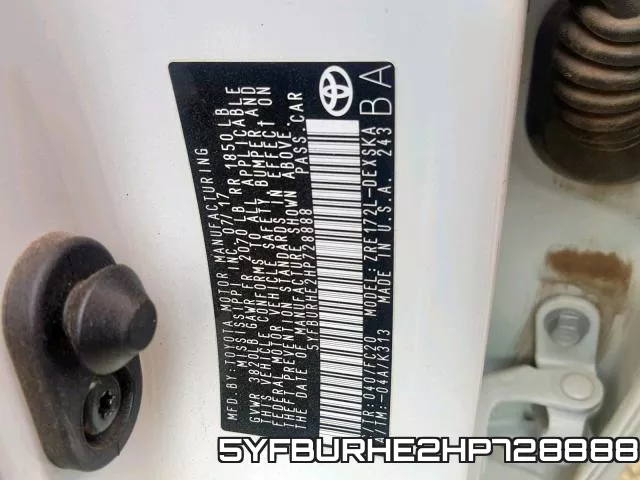 5YFBURHE2HP728888 фото 2