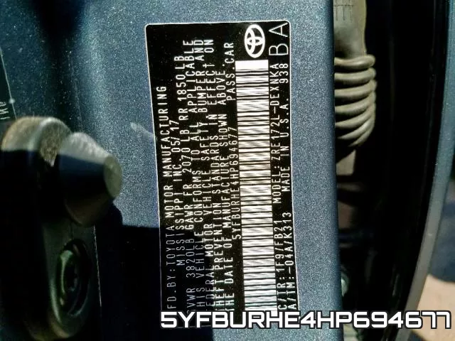 5YFBURHE4HP694677 фото 2