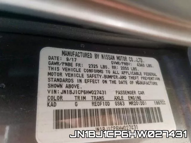 JN1BJ1CP6HW027431 фото 2