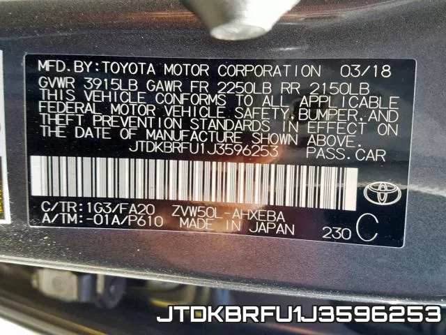 JTDKBRFU1J3596253 фото 2
