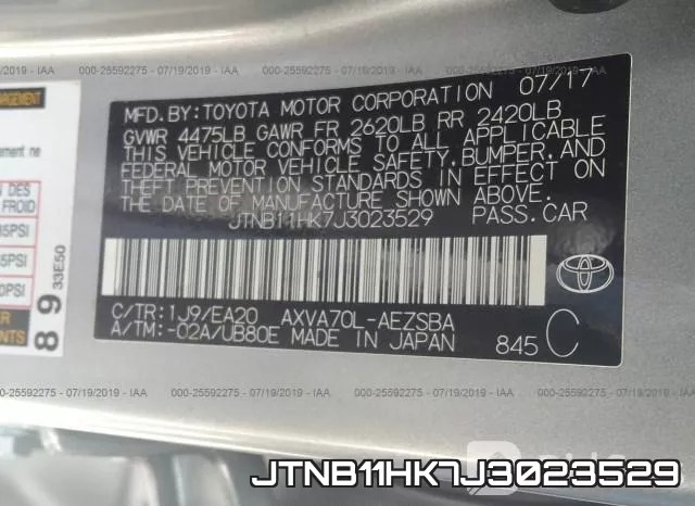 JTNB11HK7J3023529 фото 10