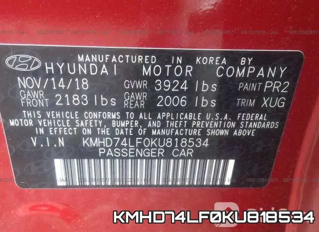 KMHD74LF0KU818534 фото 10