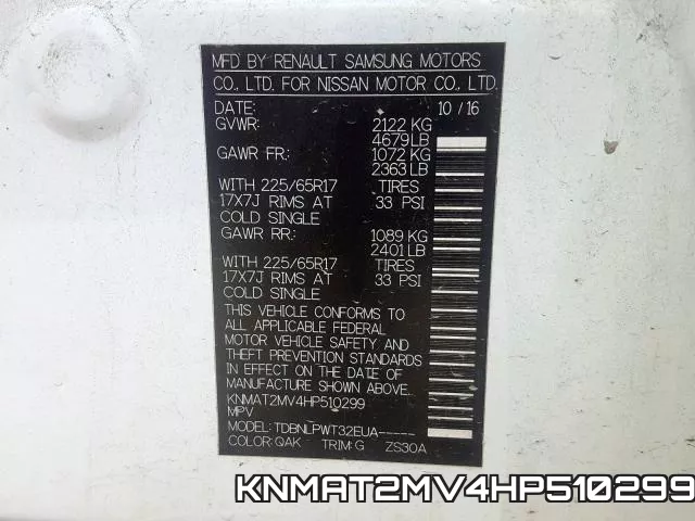 KNMAT2MV4HP510299 фото 2