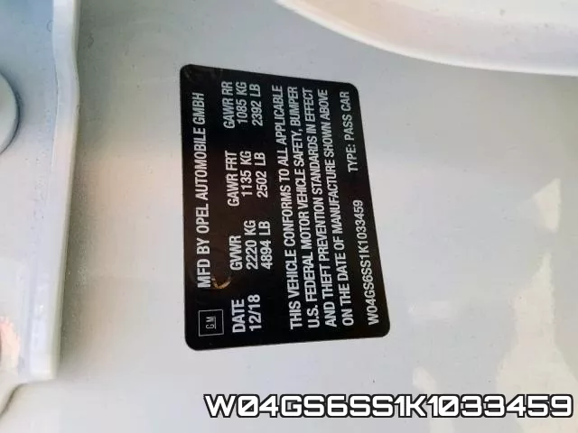 W04GS6SS1K1033459 фото 2