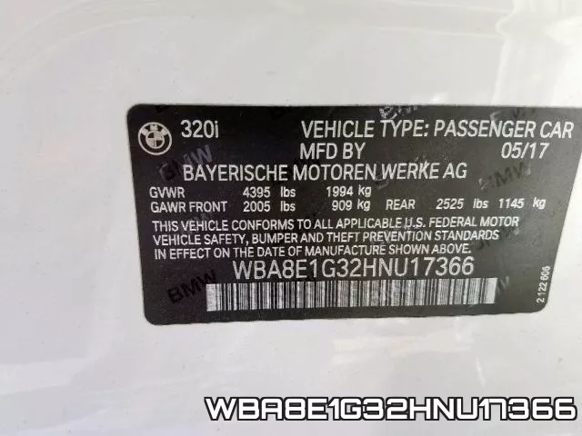 WBA8E1G32HNU17366 фото 2