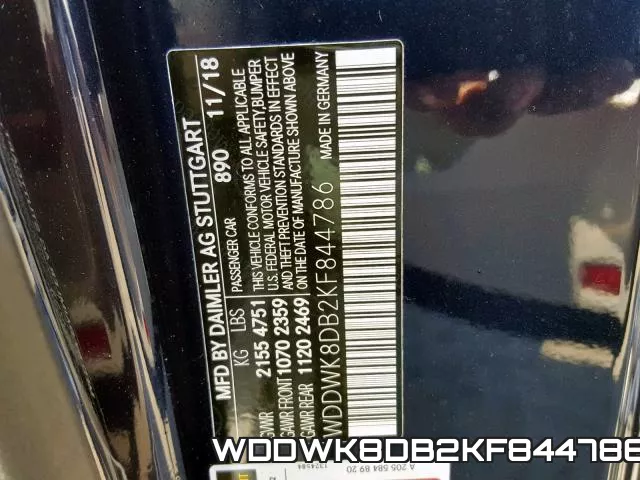 WDDWK8DB2KF844786 фото 2