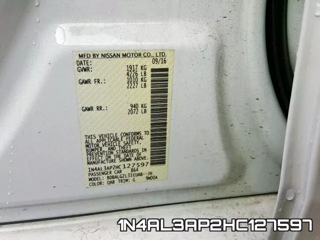 1N4AL3AP2HC127597 фото 2