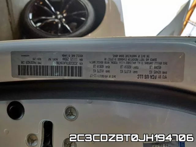 2C3CDZBT0JH194706 фото 2