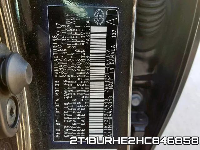 2T1BURHE2HC846858 фото 2