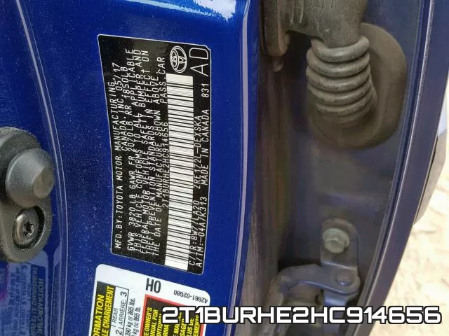 2T1BURHE2HC914656 фото 2