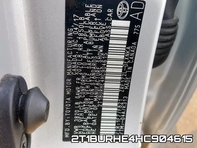 2T1BURHE4HC904615 фото 2
