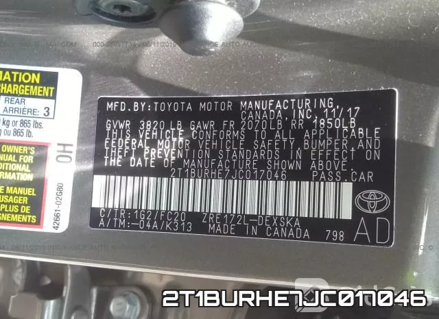 2T1BURHE7JC017046 фото 10