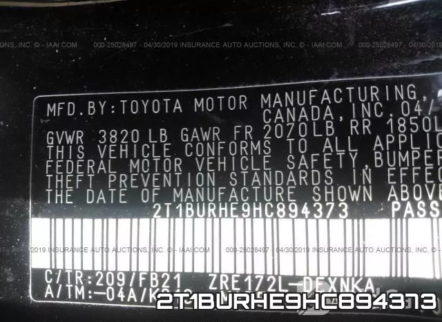 2T1BURHE9HC894373 фото 10