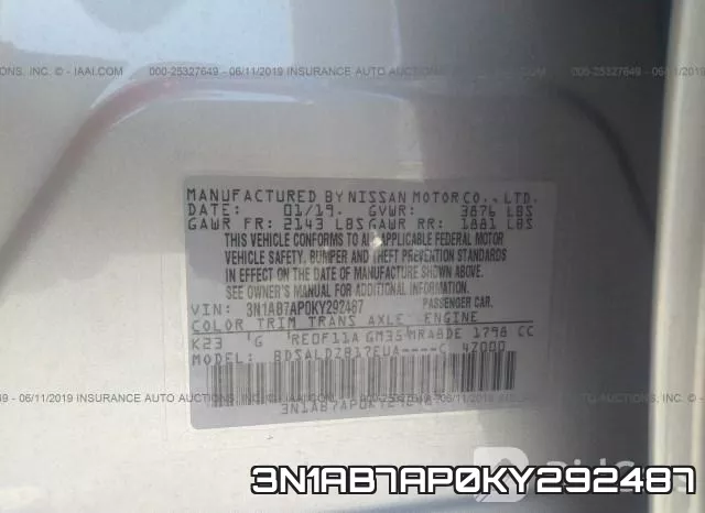 3N1AB7AP0KY292487 фото 10
