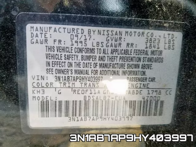 3N1AB7AP9HY403997 фото 2