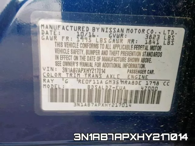 3N1AB7APXHY217014 фото 2