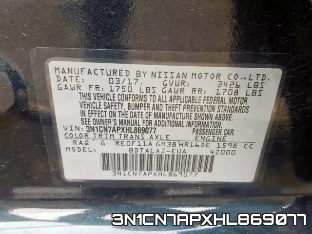 3N1CN7APXHL869077 фото 2