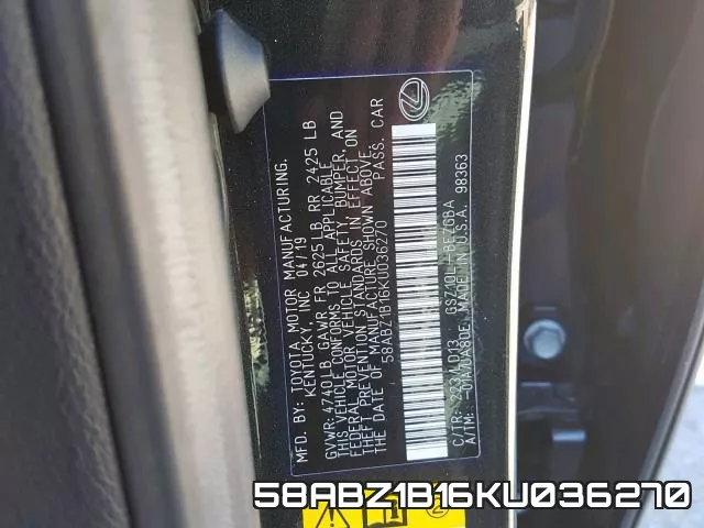 58ABZ1B16KU036270 фото 2