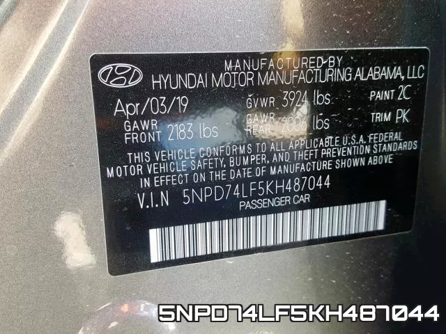 5NPD74LF5KH487044 фото 2