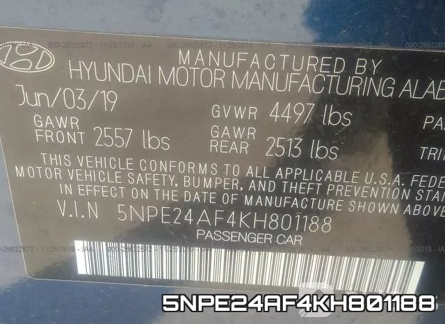 5NPE24AF4KH801188 фото 10