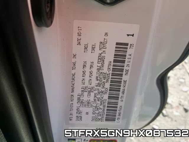 5TFRX5GN9HX087532 фото 2