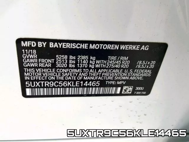 5UXTR9C56KLE14465 фото 2