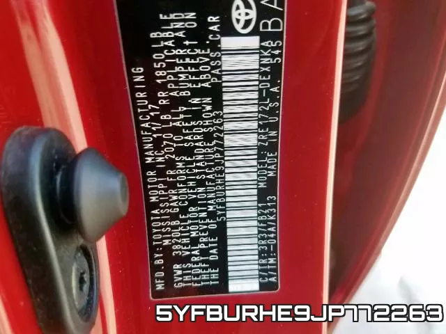 5YFBURHE9JP772263 фото 2