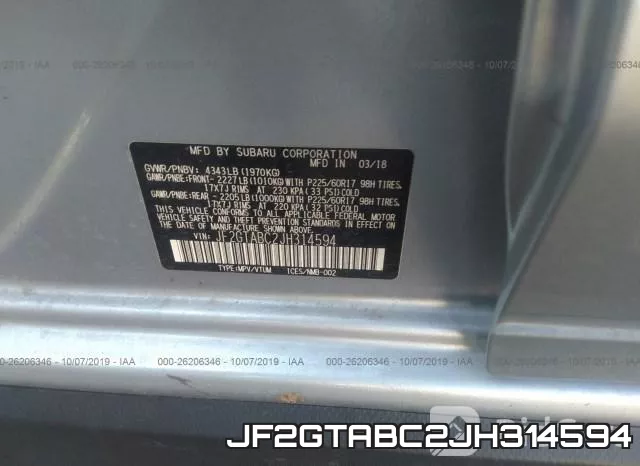JF2GTABC2JH314594 фото 10