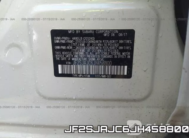 JF2SJAJC6JH458800 фото 10