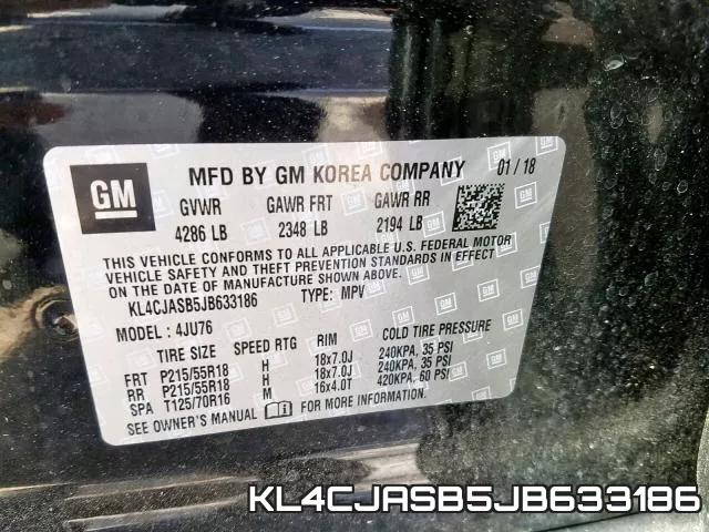 KL4CJASB5JB633186 фото 2