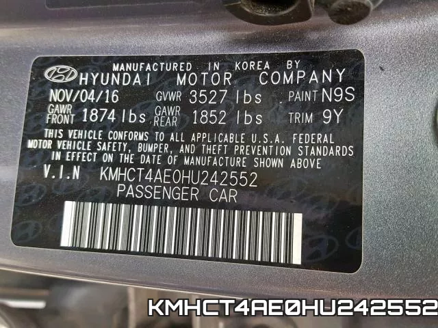 KMHCT4AE0HU242552 фото 2