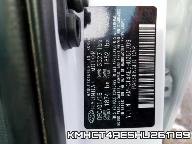 KMHCT4AE5HU261789 фото 2