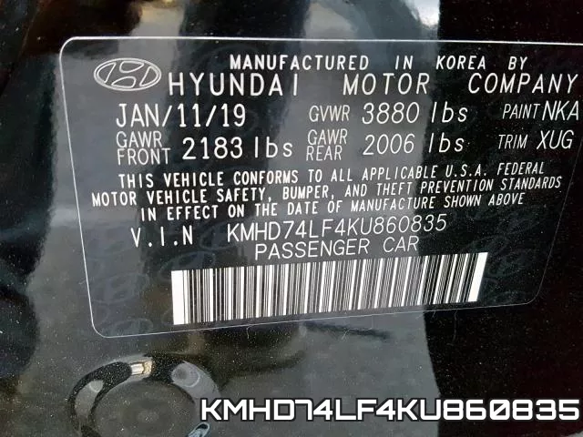 KMHD74LF4KU860835 фото 2