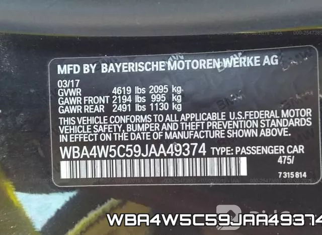 WBA4W5C59JAA49374 фото 10