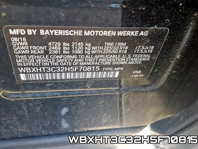 WBXHT3C32H5F70815 фото 2