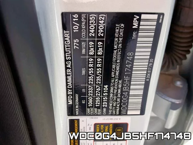 WDC0G4JB5HF174748 фото 2