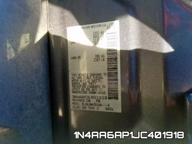 1N4AA6AP1JC401918 фото 2