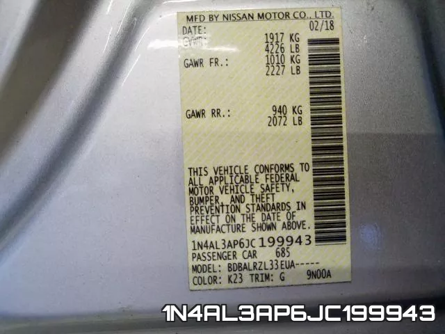 1N4AL3AP6JC199943 фото 2