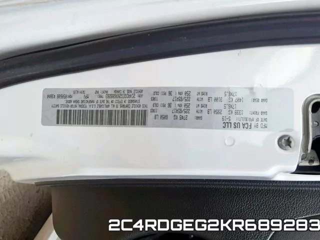 2C4RDGEG2KR689283 фото 2