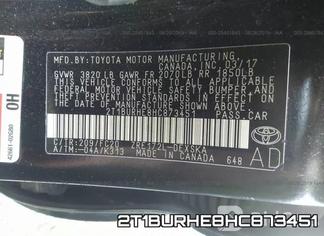 2T1BURHE8HC873451 фото 10